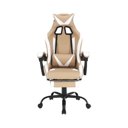 Komfortos gamer fotel bézses változatban