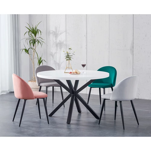 MEDOR étkezőasztal fehér matt/fekete  120 cm