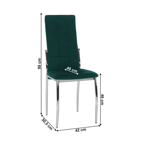 ADORA NEW smaragd színű velvet ülőbábák