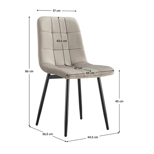 Szürkésbarna taupe velvet szövetű  fekete RAMITA TYP 3 szék