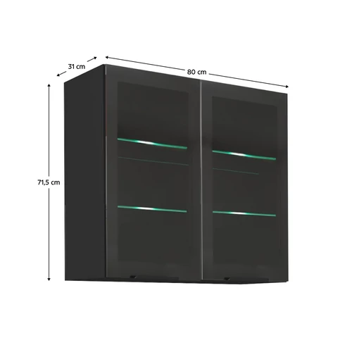 FEKETE felsőszekrény ARAKA/MENZO/SIBER 80 GS-72 2F