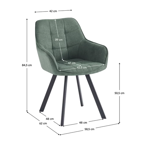 Design fotel zöld-fekete  kényelem