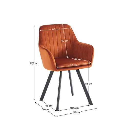 AURIL terrakotta velvet design fotel