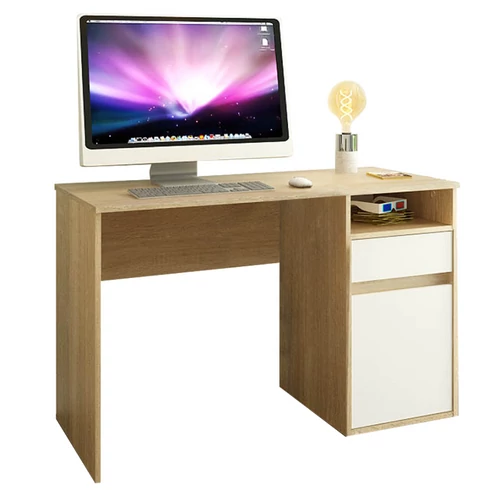 BILI NEW PC asztal  Sonoma tölgy/fehér színben
