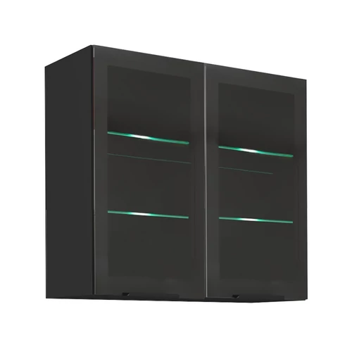 Felső szekrény, fekete, ARAKA/MENZO/SIBER 80 GS-72 2F
