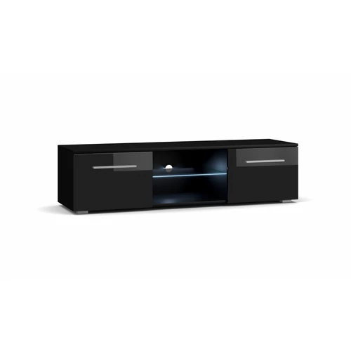 TV állvány RTV MOON 140 fekete/magasfényű fekete, LED