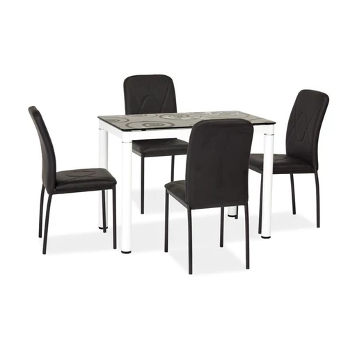 DAMAR asztal 100x60 fekete/fehér