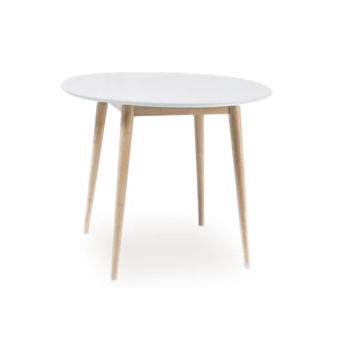 LARSON asztal 90x90 fehér/tölgy fehérített