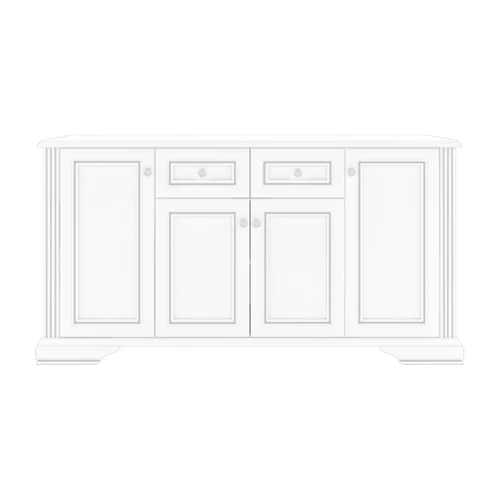 WHITE 009-1 komód 4D2S havas kőris/ezüst fenyő