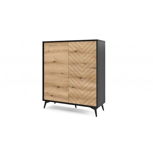 Pearl PE05 komód 104 2D fekete - tölgy
