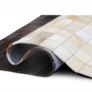 Kép 4/8 - Luxus bőrszőnyeg, fehér/barna /fekete, patchwork, 120x180, bőr TIP 7
