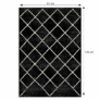 Kép 2/3 - Szőnyeg, fekete/minta, 67x120 cm, MATES TYP 1
