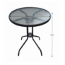 Kép 17/17 - Étkezőasztal, fekete acél/edzett üveg, átmérő 60 cm, BORGEN TYP 1