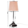 Kép 4/12 - Asztali lámpa, fém/rózsaszín textil lámpabúra, GAIDEN