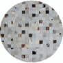 Kép 1/8 - Luxus bőrszőnyeg fehér szürke barna  patchwork 200x200 bőr TIP 10