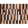 Kép 1/8 - Luxus bőrszőnyeg barna  fehér patchwork 69x140 bőr TIP 5