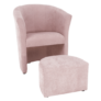Kép 1/5 - Fotel puffal púder rózsaszín ROSE