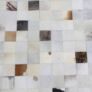 Kép 5/8 - Luxus bőrszőnyeg, fehér/szürke/barna , patchwork, 200x200, bőr TIP 10