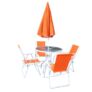Kép 2/3 - Kerti bútor szett, narancssárga/fehér, ODELO
