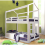 Kép 4/5 - Montessori emeletes ágy, fehér, 90x200, ZEFIRE