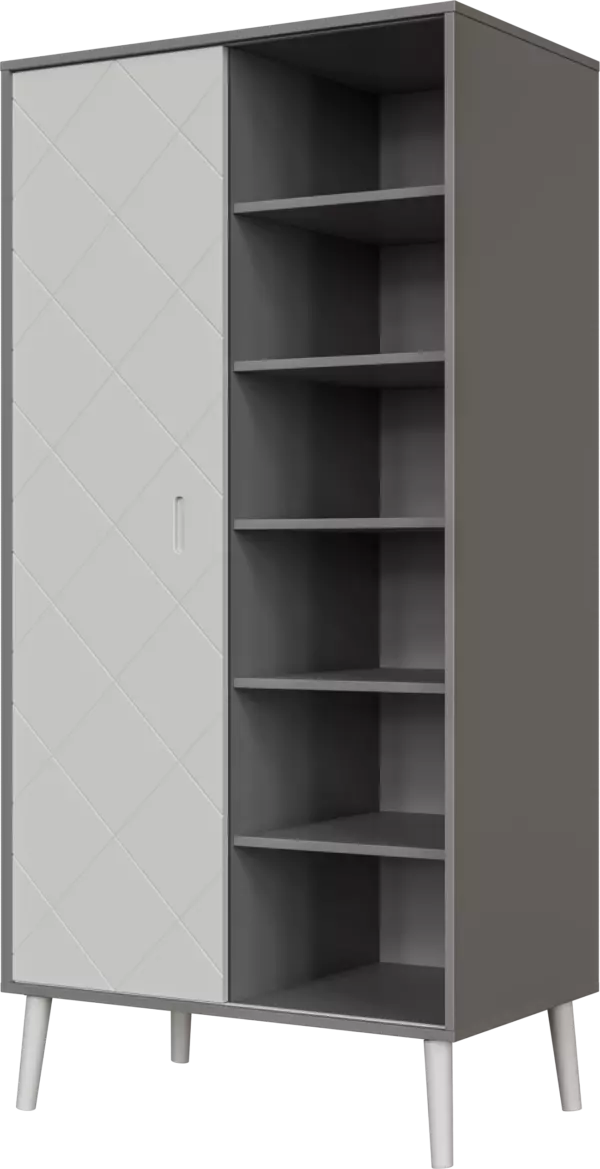 Peak Grey & White 2 osztású szekrény
