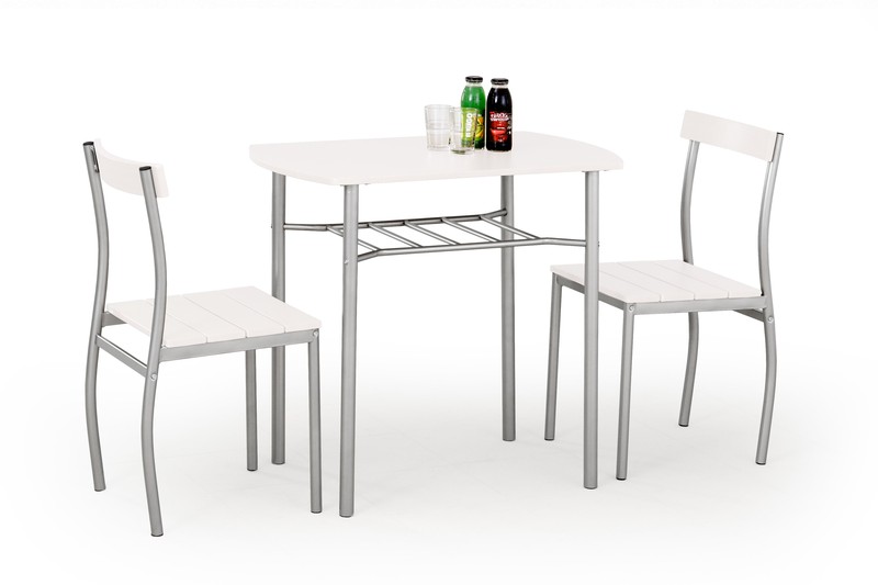 LANCE asztal + 2 szék, fehér