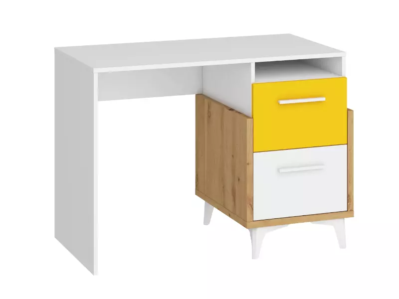 HEY HEY íróasztal (fehér-sárga-artisan)