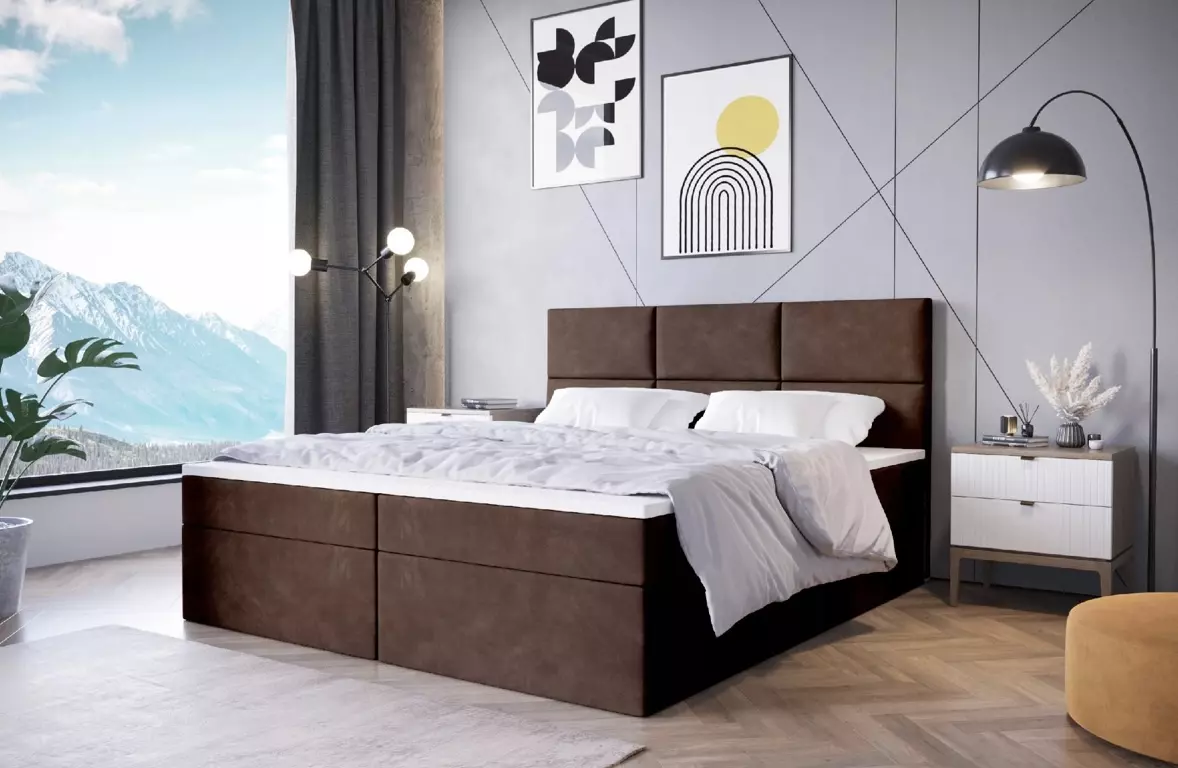 Dream II 140 cm Boxspring franciaágy + ajándék fedőmatrac