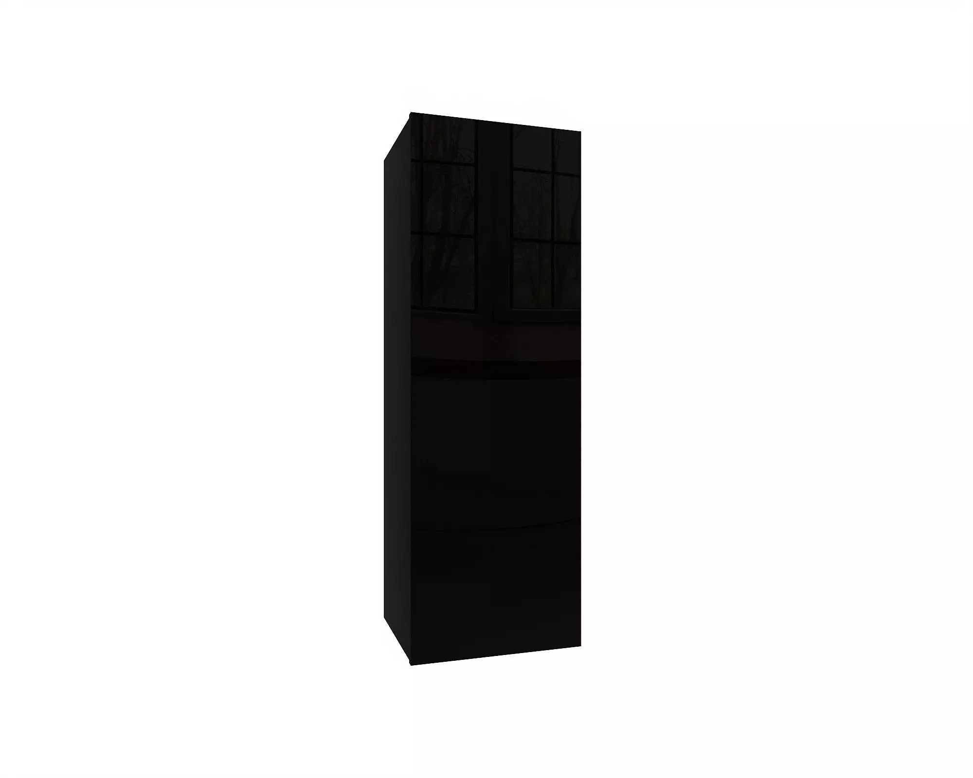 IZUMI 22 BL magasfényű fekete/fekete fali polcos szekrény 105 cm