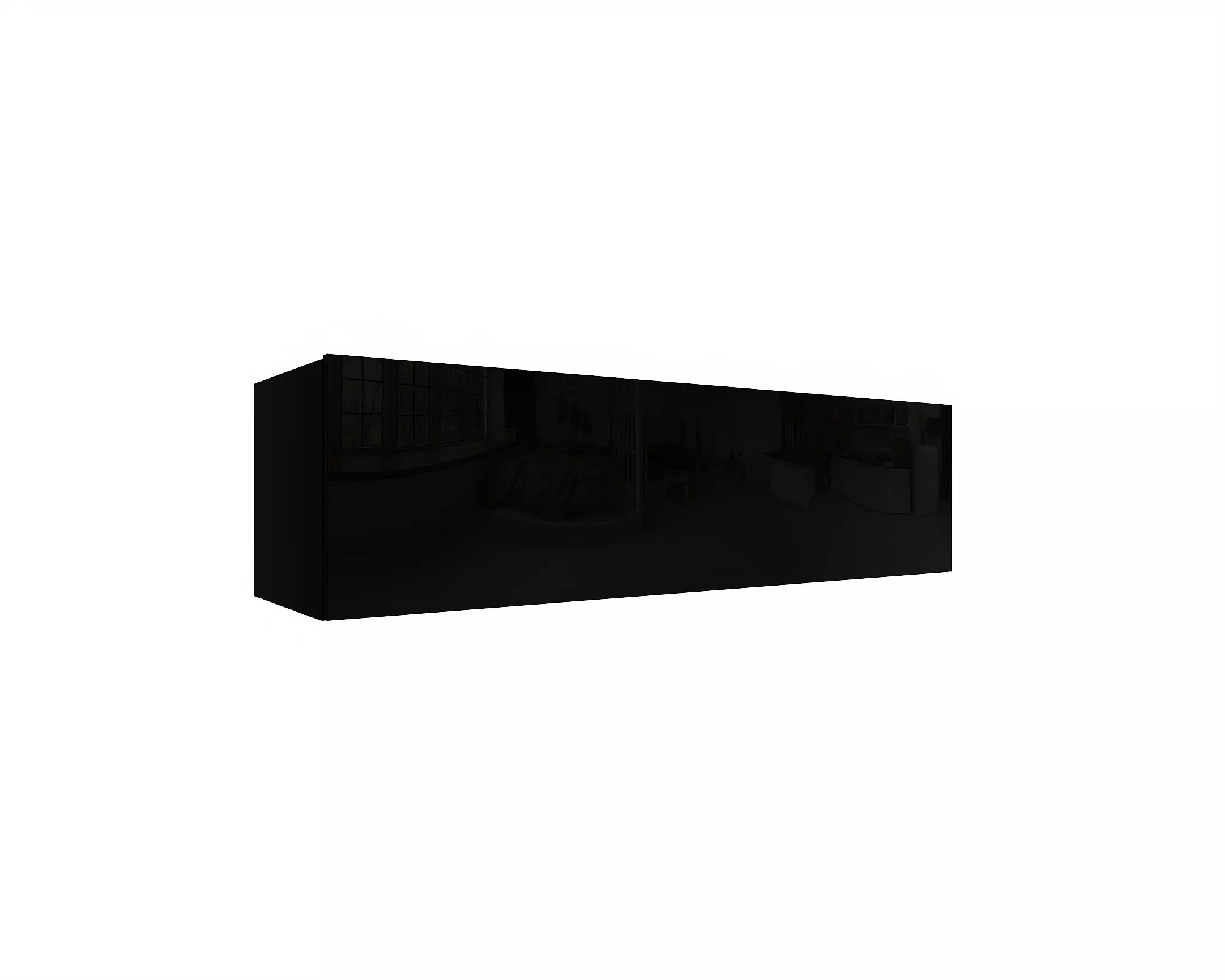 IZUMI 43 BL magasfényű fekete/fekete TV szekrény 140 cm