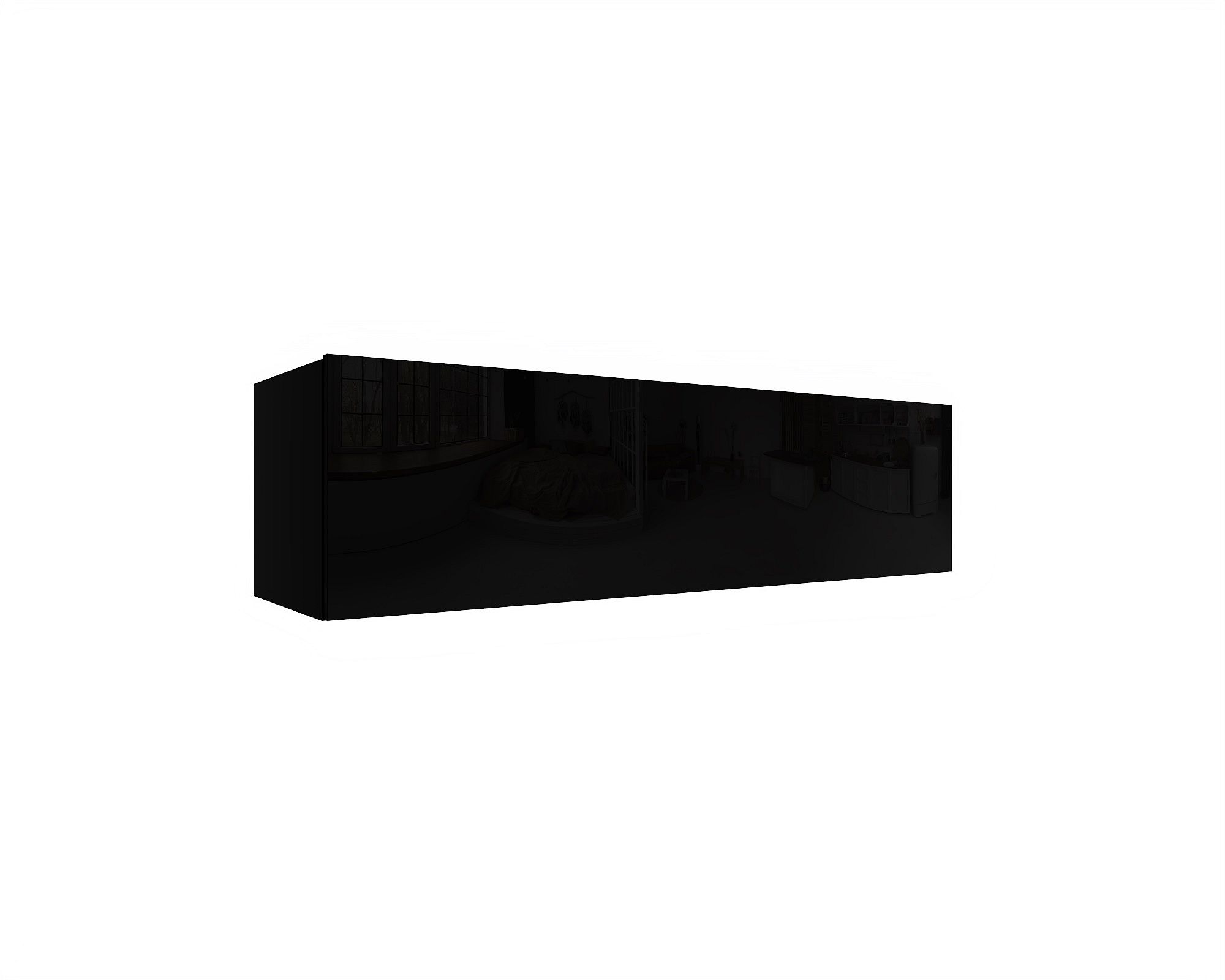 IZUMI 43 BL magasfényű fekete TV szekrény 140 cm