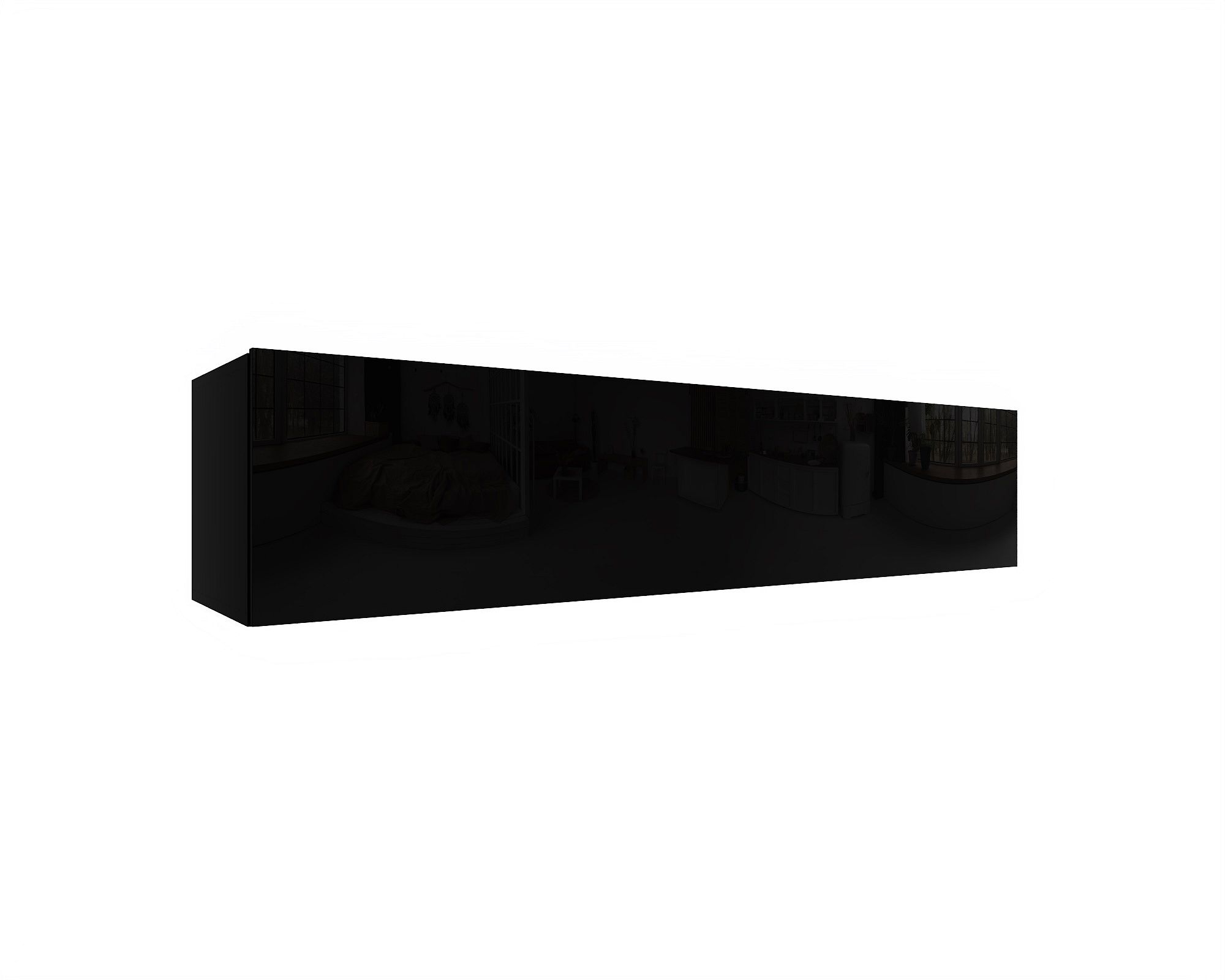 IZUMI 44 BL magasfényű fekete TV szekrény 175 cm