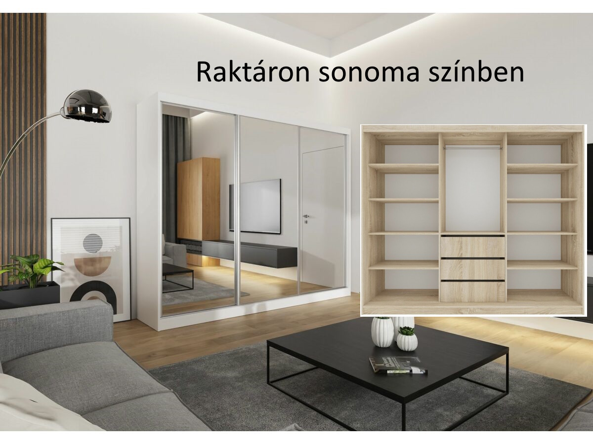 NEW YORK 250 cm gardróbszekrény
