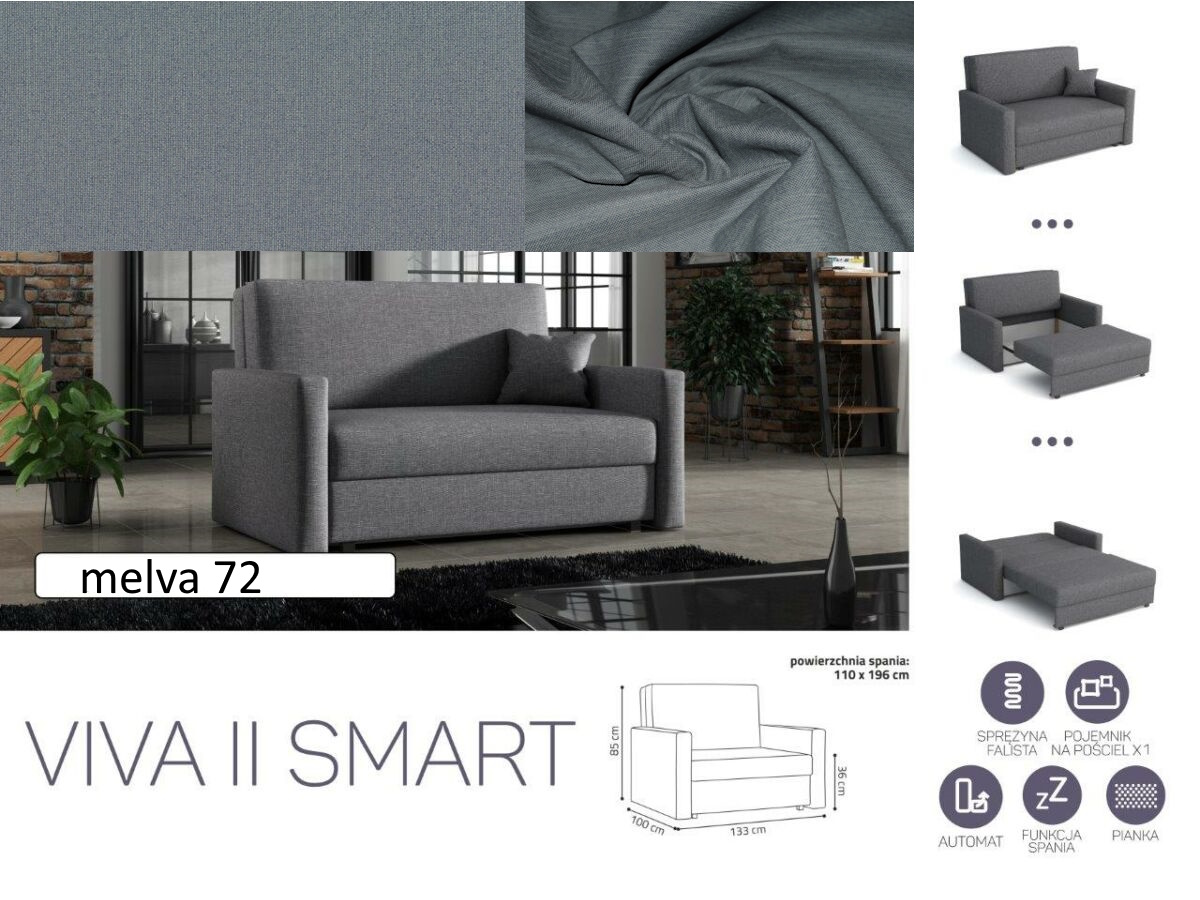 VIVA SMART II előre nyíló rugós, ágyneműtartós kanapé