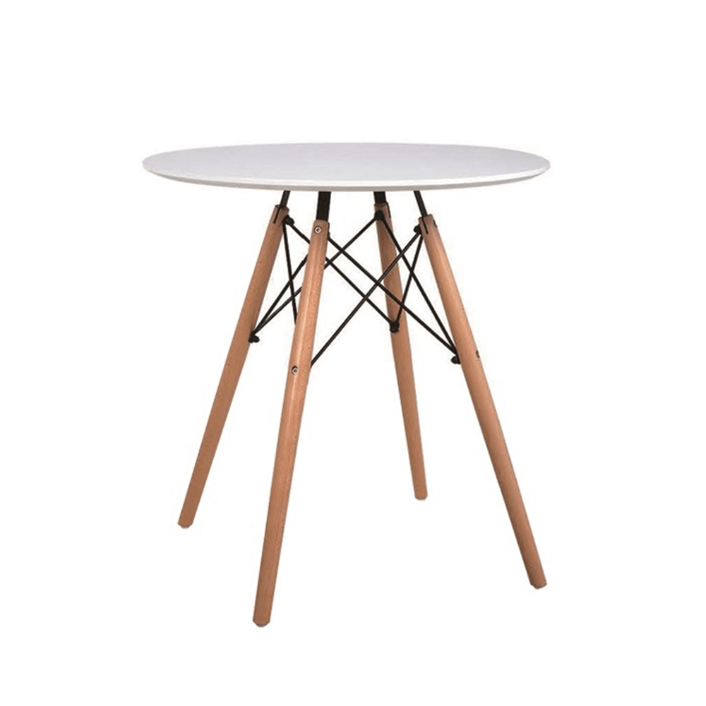 Étkezőasztal, fehér/bükk, átmérő 60 cm, GAMIN NEW 60