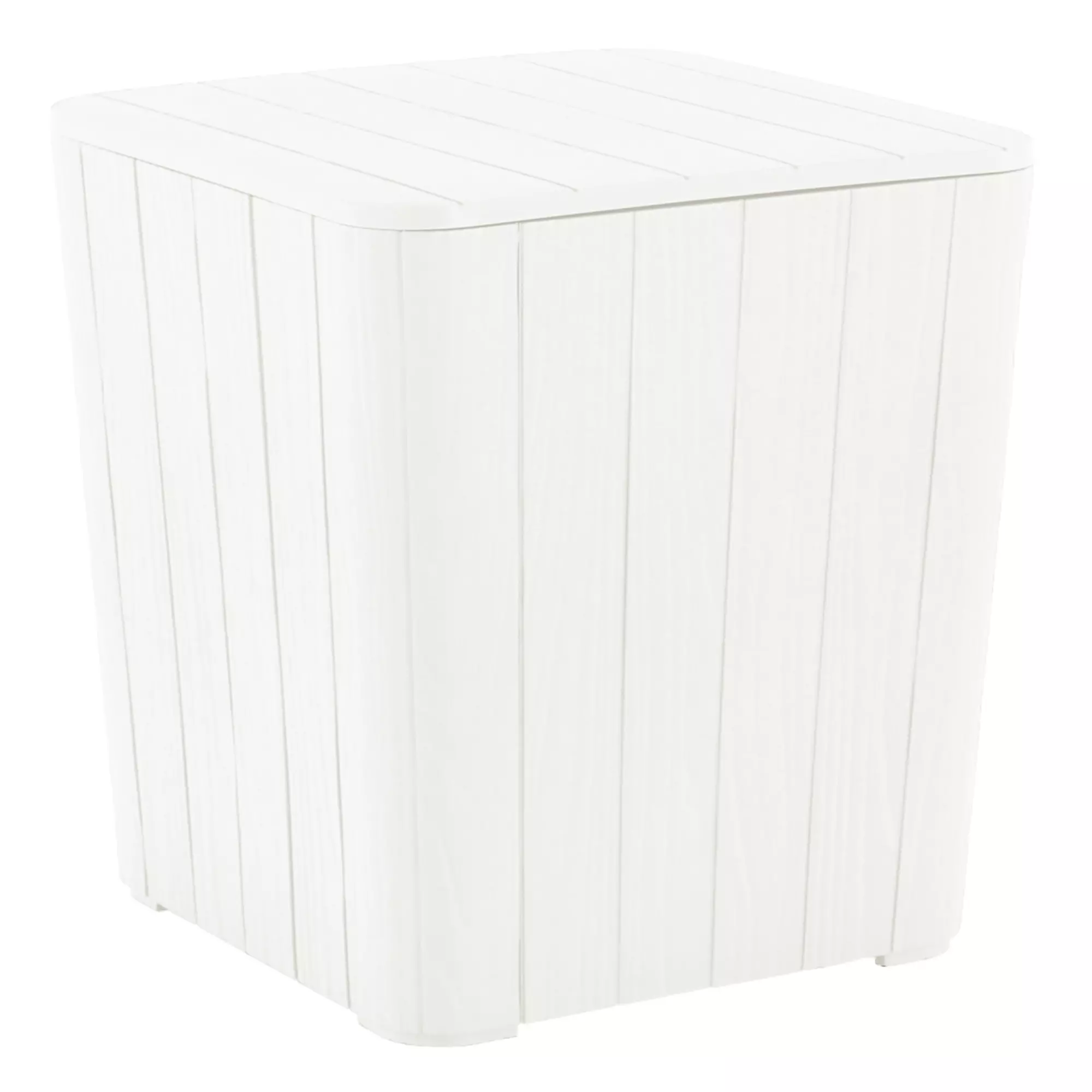 Kerti tároló doboz/kisasztal, fehér, IBLIS