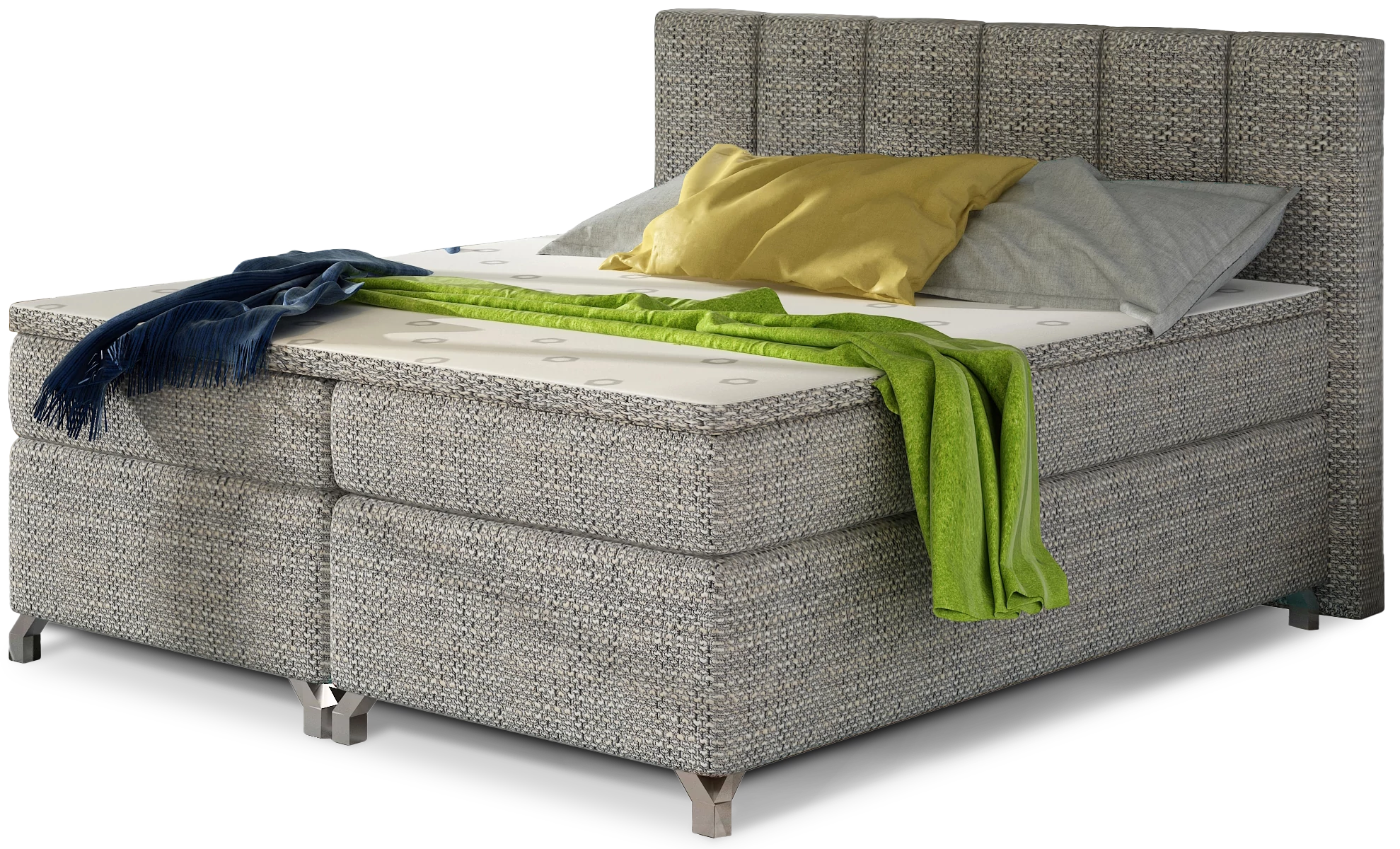 Basilio 140x200 boxspring ágy  szürke
