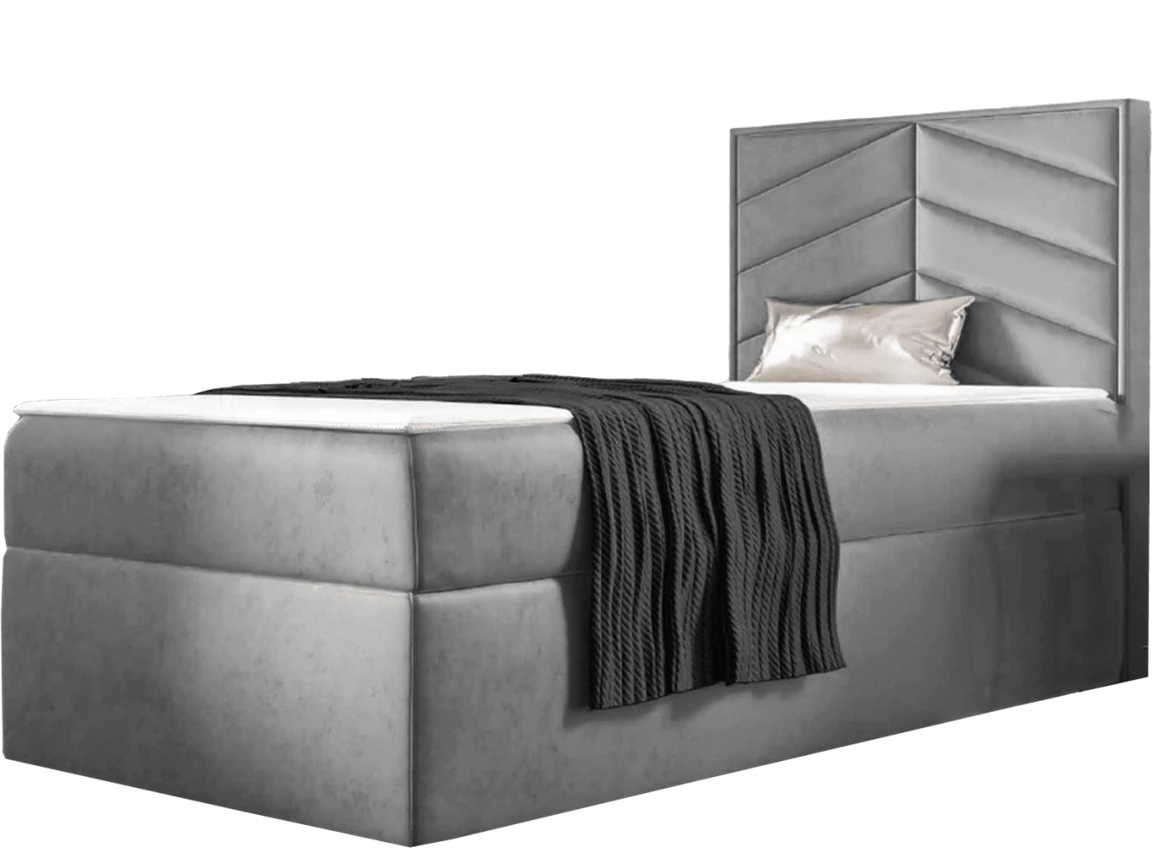 St7 boxspring ágy, világosszürke, jobbos (70 cm)