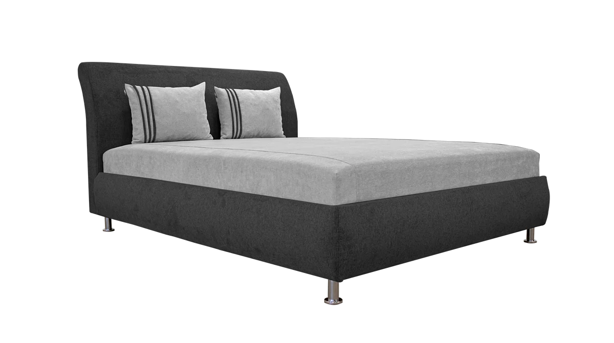 Agaton klasszikus franciaágy, világosszürke-fekete (140 cm)