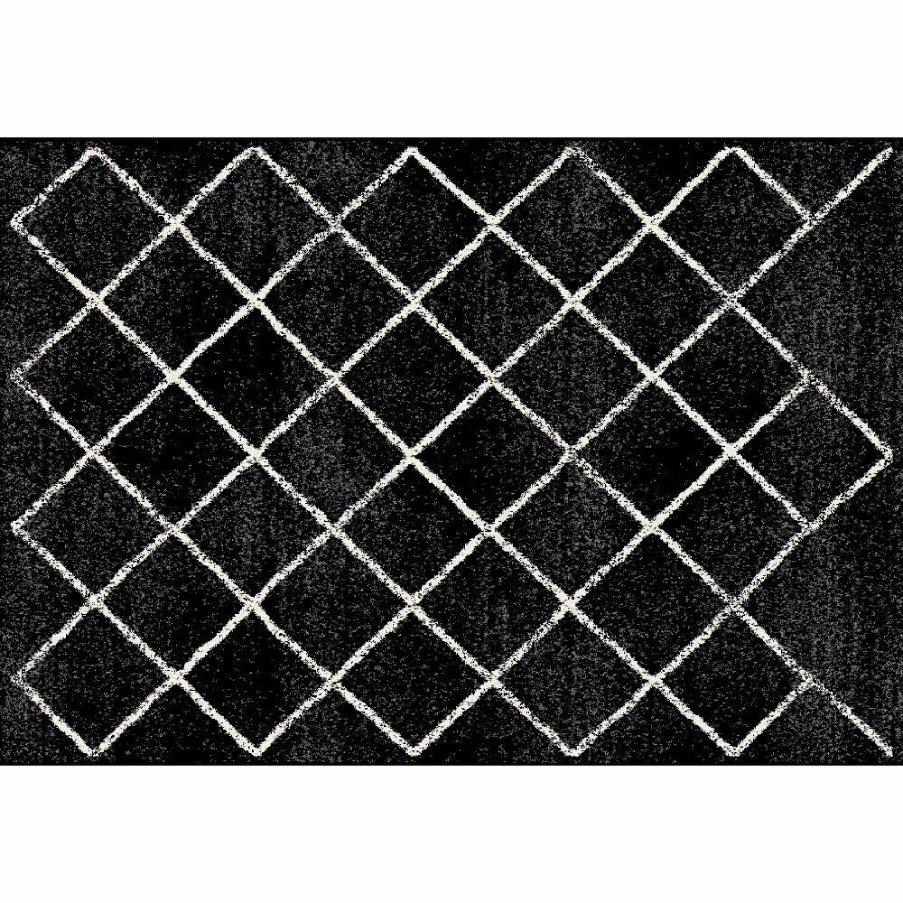 Szőnyeg, fekete/minta, 100x150  cm, MATES TYP 1