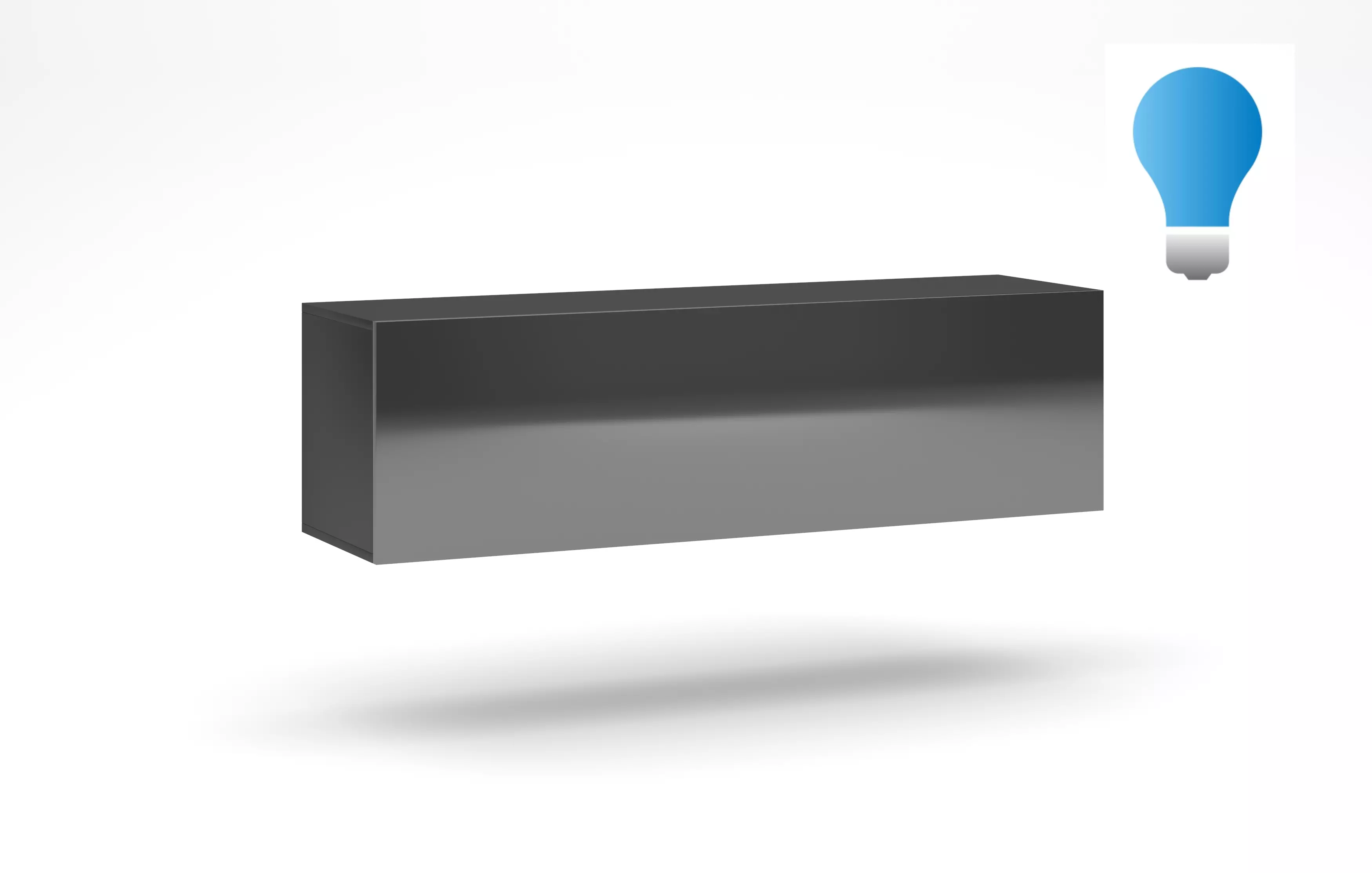 VIVO 03 függő szekrény + LED fekete/fekete fényes